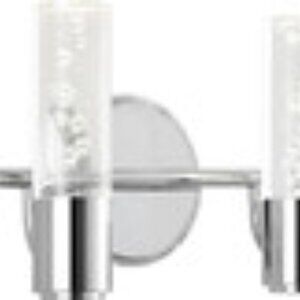 JONATHAN Y 10.75" Minimalist Modern Bubble Acrylic/Iron Integrated Vanity Chrome